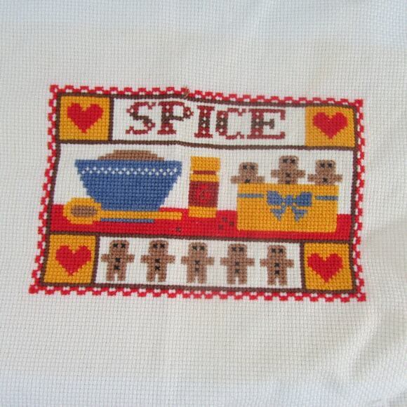 Sugar & Spice Kitchen Counted Cross Stitch Wall Hangings Finished Unframed - Picture 3 of 6